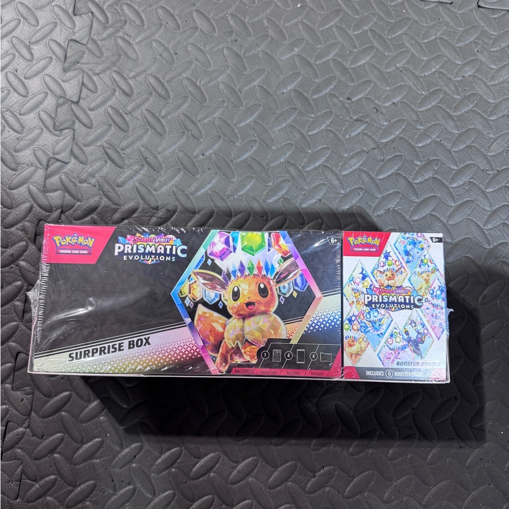 Factory Sealed: Pokemon Prismatic Evolutions Surprise Box and booster pack
